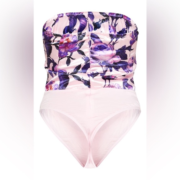 #88 Prettylittlething Purple Floral Print corset - Picture 4 of 6